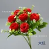 Simulação 7 Cabeças Flor Rosa de Cavalheiro Noiva Segurando Flor Fazendo guirlanda Arranjo de flores Clipe de adereço de cabeça de minoria fazendo