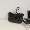 Bolsa de Ombro Vintage em Jeans Transfronteiriça, Bolsa de Ombro Versátil de Nicho para o Dia a Dia, Bolsa de Axila Casual de Alto Padrão de Comércio Exterior