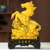 Año del Caballo Terciopelo Arena Caballo Dorado Zodiaco Artesanía Adorno