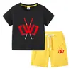 Camiseta Nueva de Verano 2023 para Niños Ropa Infantil de Comercio Exterior ins Algodón Coreano Pantalones Cortos de Manga Corta para Niños Traje de Dos Piezas