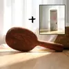 Pente Alisante Natural de Cerdas de Javali Sandália Dourada, Pente com Almofada de Ar para Massagem no Couro Cabeludo, Pente de Cerdas Feminino, Pente com Airbag para Alisamento