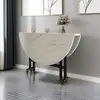 Mesa plegable, mesa de comedor, adecuada para apartamentos pequeños, propiedades de alquiler, mesa de comedor simple, diseño moderno y minimalista, mesa redonda para 10 personas