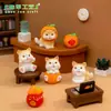 Paisaje en miniatura, decoraciones creativas de Año Nuevo, adornos de caja sorpresa de gatito naranja lindos y auspiciosos, accesorios para coches y escritorios
