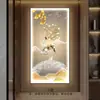 Pintura Decorativa de Entrada com Nove Peixes Mural de Parede para Porta de Entrada de Sala de Estar de Alto Padrão Pintura de Luz para Corredor Corredor Pintura Pendurada