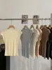 Top de punto sin mangas Omalai con cuello alto de color liso ajustado para mujer, estilo Pure Desire, moderno, alta elasticidad, 6874