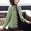 Suéter da Moda para Mães na Primavera e Outono, Cardigã Curto da Moda para Mulheres de Meia-Idade, Novo Estilo para Pessoas de 50 Anos