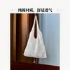 Bolsa Transversal para Mulheres, Ombro Único, Estilo Coreano e Japonês, Cor Sólida, Bolsa Tote Transfronteiriça, Bolsa Vintage de Tricô ou Tecido Vazado, Exclusivamente para Mulheres