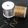 Cadena de clip para papel de acero de titanio popular europea y americana de acero inoxidable aplanada cadena de martillo largo cruzada accesorios para joyería diy en stock venta al por mayor