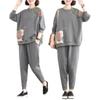 Mães de meia-idade e idosas 200kg coletes plus size soltos traje esportivo casual feminino de duas peças primavera e outono