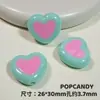 Material de Abalorios de Corazón Bicolor Grande Accesorios Colgante Cadena de Teléfono Móvil Colgante Decoración Hecho a Mano DIY Hecho a Mano Cuentas con Agujero Recto