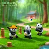 Jardinagem em miniatura, artes marciais, figuras de animais de panda, acessórios decorativos criativos, para praticar artes marciais, enfeites de mesa ou de carro