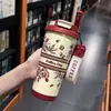 Taza Térmica de Café para Niñas, Nueva Taza de Doble Uso de Lirio del Valle, Taza de Hielo de Alta Gama para Estudiantes de Gran Capacidad con Popote