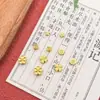 Accesorios Dorados Mate Conservadores de Color Método Antiguo, Abalorios de Flor de Durazno de Cuatro Hojas con Agujero Grande, Abalorios Separadores para Pulsera, Collar, Pulsera Tejida