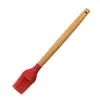 Escova de Silicone Escova para Churrasco Skimmer de Cozinha Doméstico Utensílio de Cozinha com Cabo de Madeira Conjunto Panela Antiaderente Resistente a Altas Temperaturas Colher de Sopa de Silicone