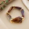 Collar corto de acrílico con cuentas estilo europeo y americano imitación piedra natural, cadena para clavícula retro personalizada, venta al por mayor desde fábrica de origen en Qingdao