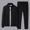 Fatos Esportivos para Homens de Meia-Idade e Idosos na Primavera e Outono Novos Fatos Esportivos Casuais para Homens na Primavera e Outono Fatos para o Pai Conjunto de Duas Peças