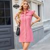 Ropa de mujer transfronteriza europea y americana estación independiente de Amazon primavera y verano nuevo vestido chaleco de mezclilla lavado wish vestido midi