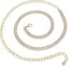 Corrente de Cintura Estilo Novo para Mulheres, Corrente de Garras Europeia e Americana Transfronteiriça com Pedras Strass Embutidas, Corrente de Metal, Corrente Corporal Decorativa Fashionável e Versátil