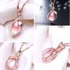 Cadena Clavicular Estilo Coreano Chapada en Oro Rosa Colgante de Piedra Natural de Hibisco Cristal Rosa Color Tesoro Joyería de Cristal Rosa en Forma de Hoja