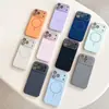 Funda Magnética Fina de Color Sólido Simple Adecuada para Funda de Teléfono Apple 17 Pro Max iPhone 16 Ventana Grande 15/14/13