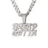Colar com Pingente de Letra Totalmente Cravejado de Diamante Hip-Hop Europeu e Americano, Acessório de Pingente Punk Hiphop Personalizado para Boate para Homens e Mulheres
