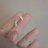 Pendientes de botón de plata de ley 925 con espiga de trigo, estilo francés, delicados y elegantes, diseño de nicho exquisito, estilo minimalista de alta gama, pendientes para mujer