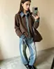 Suéter de punto casual para mujer, estilo japonés y coreano, otoño/invierno 2026, nuevo cárdigan con cuello de mezclilla y diseño de dos piezas falsas