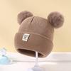 Gorro de bebé otoño e invierno protección de orejas para bebés gorro de punto para recién nacidos niños y niñas gorro de lana gorro de bebé grueso invierno