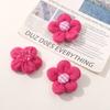 Estilo coreano para niños, hilo de algodón para bebé, flor tejida a crochet, accesorios de flores pequeñas, bricolaje, tocado para niñas, accesorios para el cabello, material para diadema al por mayor
