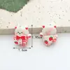 Oso de peluche con lazo tridimensional de aleación impresa de dibujos animados, agujero recto, accesorio para cadena de teléfono, llavero DIY