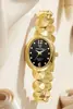 Reloj de Mujer de Moda y Elegante, Moderno y Sencillo, Reloj de Pulsera Estilo Ins para Mujer, Correa Tachonada de Diamantes, Reloj de Pareja