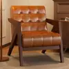 Richard Nordic Madera Maciza Sala de Estar Estilo Antiguo Diseñador Hotel Retro Casa de Huéspedes Balcón Cafetería Silla Individual para Sofá