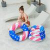 Juguetes acuáticos fábrica Haiyun venta al por mayor ins nuevo patrón de bandera americana anillo flotador adultos y niños anillo flotante