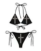Ventas Directas de Fábrica Verano Europeo y Americano Nuevo Sexy Color Puro Transfronterizo Bikini Bikini Vacaciones en la Playa para Mujer Ins