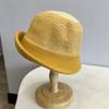 Sombrero de lana tejido japonés con rayas horizontales en la parte delantera, sombrero tipo cuenca para mujer, sombrero de pescador de cúpula cálido de invierno, moda artística para dama