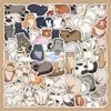 50 Pegatinas de Gato y Perro Lindos de Dibujos Animados Decoración de Graffiti Planificador DIY Pegatinas Impermeables Creativas