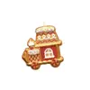 Pingentes de Natal de plástico dourado galvanizado transfronteiriços, pingentes de árvore de Natal de desenho animado de alta qualidade, decorações de festa, enfeites de janela