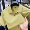2026 Verano Nuevo Estilo Camiseta de Manga Corta de Algodón Puro Polo de Cuello Camisero de Manga Corta de Verano Top de Manga Corta de Color Puro