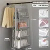 Organizador de armazenamento de bolsas, suporte de bolsa para pendurar, prateleira de armazenamento em malha, cabideiro de porta para armário, expositor de bonecas, economia de espaço