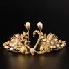 Decoración de Pastel Corona de Cumpleaños Transfronteriza Adornos para Hornear Perla Redonda Flores para Fiesta de Novia Corona Venta al por Mayor E18
