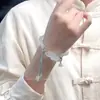 Nuevo Pulsera de Loto de Bambú Transparente de Hielo Estilo Chino Estilo Nacional Hanfu Pulsera Fresca Primavera y Verano Nuevo Pulsera Mori