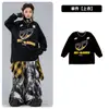 Roupas da Moda Street Dance Infantil Hip-Hop Meninos Conjunto Preto Solto de Manga Longa Hip-Hop Legal e Bonito Roupas de Performance Hip-Hop para Crianças
