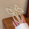 Pinza Grande de Mariposa de Perla Sensación Avanzada Temperamento Cantidad de Cabello Tamaño Grande Horquilla Temperamento Dama Clip para la Parte Posterior de la Cabeza Adorno para la Cabeza
