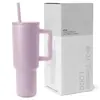 Copo Térmico de Aço Inoxidável com Isolamento a Vácuo 30oz 40oz com Alça, Canudo e Tampa de Rosca, Copo de Viagem para Carro Reutilizável, Suporta Logotipo Personalizado, Cores Variadas