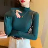 Camisa Branca Básica para Mulheres, Nova Camiseta Slim-Fit com Bordas Franzidas para Primavera e Outono 2023, Blusa de Manga Longa para Outono e Inverno