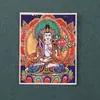 Pintura Thangka Dorada Pintada a Mano de los Cinco Budas, Buda de la Riqueza Amarillo, Tara Verde, Mahakala y Núcleo de Pintura Thangka del Nacimiento de Buda sobre Lienzo Especial