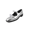 Zapatos Mary Jane Blancos Dulces y Juveniles con Doble Moño, Nuevo Estilo College Británico de Punta Redonda, Adecuados para Combinar con Faldas, Zapatos de Cuero para Mujer