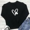 Ebay Sitio Independiente de Comercio Exterior Estampado de Trébol en Forma de Corazón Sudadera Holgada de Moda Cuello Redondo Manga Larga