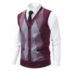 Nuevo Chaleco Cardigan de Punto para Hombre Otoño e Invierno Cuello en V Corte Ajustado Ropa Interior Chaleco de Punto Cálido Capa Base para Hombre