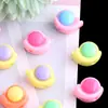 Contas de Caracol de Acrílico com Desenho Fofo de Macaron, Furo Reto, para Corrente de Celular DIY, Chaveiro, Corrente de Bolsa, Acessórios de Joia